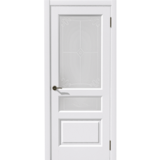 Дверь межкомнатная Дубрава Сибирь Симфония Софт ПИАНО белая, стекло графит